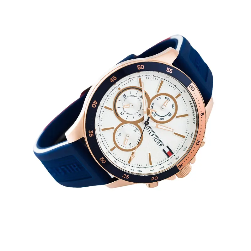 Tommy Hilfiger Bank Chronograph White Dial Silicone Men’s Watch- 1791778